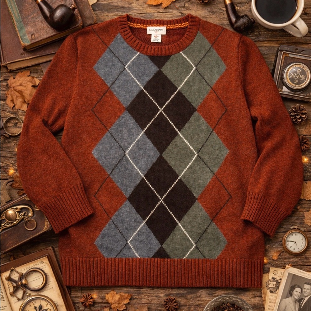 Argyle Sweater Grandpa Dockers Knitwear